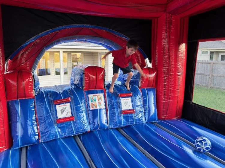 Castle tower combo bounce house rental for a church event in Lafayette Louisiana