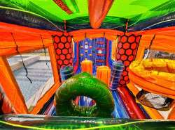 tropical obstacle course 48ft slide rental youngsville la 1783208 1 48ft Tropical Obstacle Course featuring a 16ft Tall Slide (Wet or Dry)